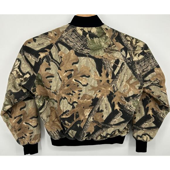Vintage 80s 90s men's camo camouflage Westark hunting snap button bomber jacket - Picture 4 of 7